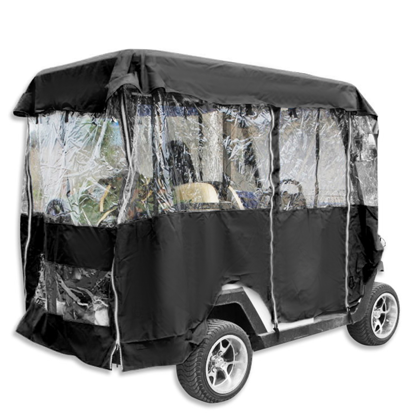 4 Passenger Golf Cart Cover Driving Enclosure Waterproof Person Roll Up